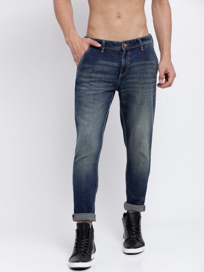 Buy Locomotive Navy Blue Slim Fit Stretchable Jeans for Men Online at ...