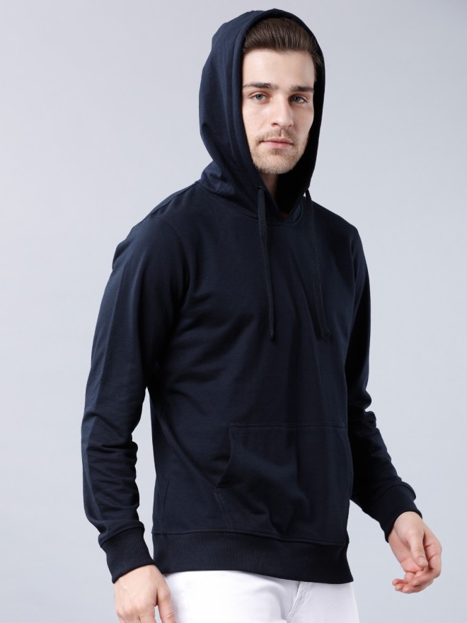 Buy Highlander Navy Blue Casual Solid Hoodie Sweatshirt for Men Online ...