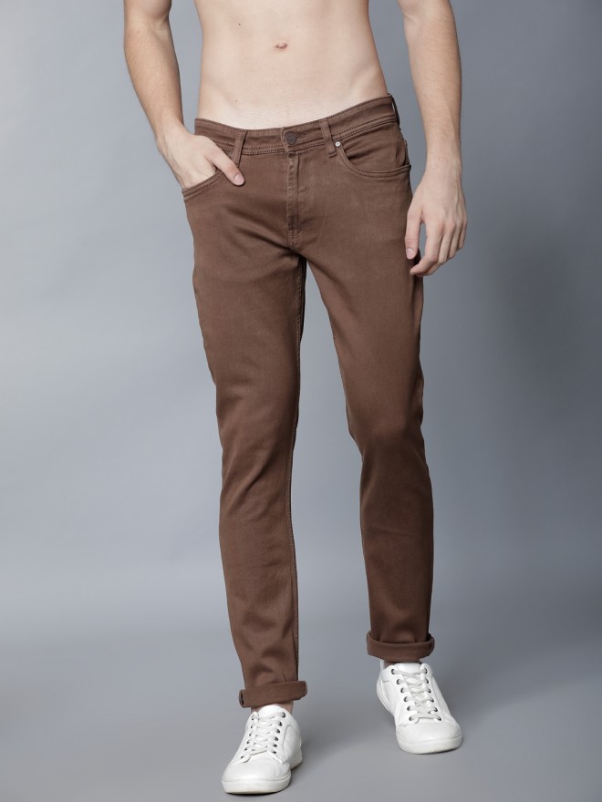 Buy Locomotive Brown Slim Fit Stretchable Jeans for Men at Rs.1329 - Ketch