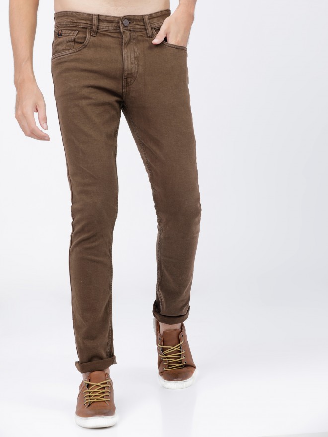 Buy Men Brown Dark Wash Skinny Fit Jeans Online - 573083 | Van Heusen-nttc.com.vn