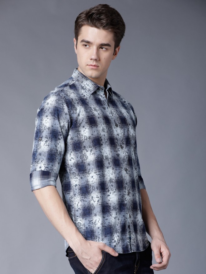 Buy Locomotive Multi Slim Fit Checked Casual Shirt For Men Online At Rs