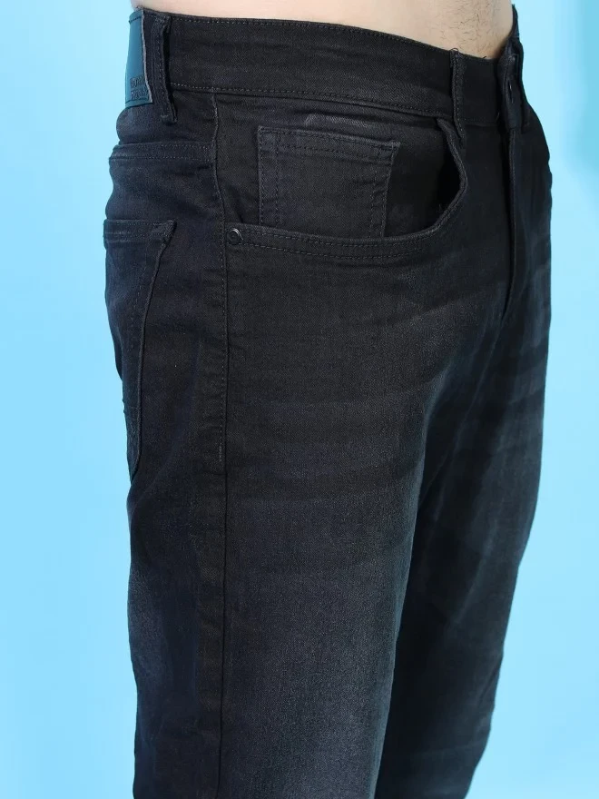 Narrow Fit Party Wear Mens Denim Black Jeans Waist Size 28 X 36 inch