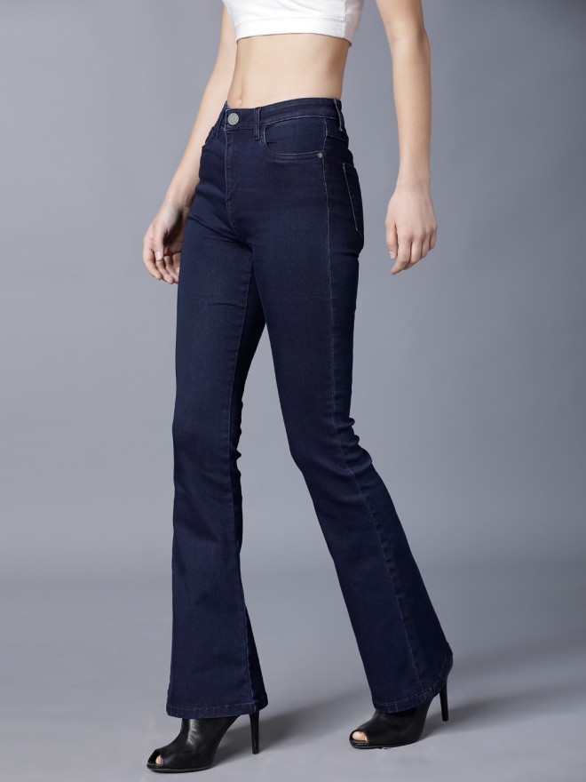 Buy Tokyo Talkies Navy Blue Bootcut Stretchable Jeans for Women Online at  Rs.1137 - Ketch