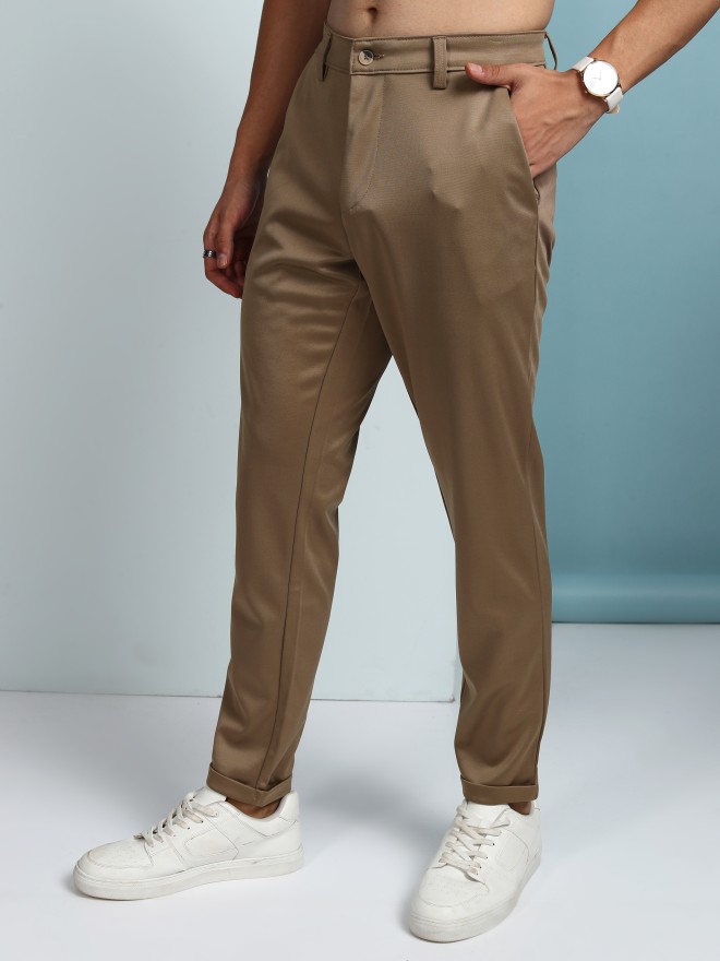 Highlander Men Brown Regular Fit Solid Chinos