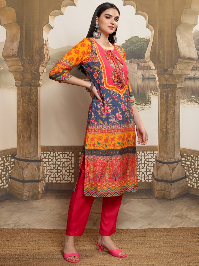 Vishudh Women Multi Printed Kurta With Trousers And Dupatta