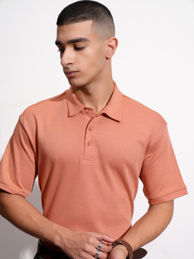 Buy Highlander Rust Solid Polo Collar T Shirt For Men Online At Rs 629