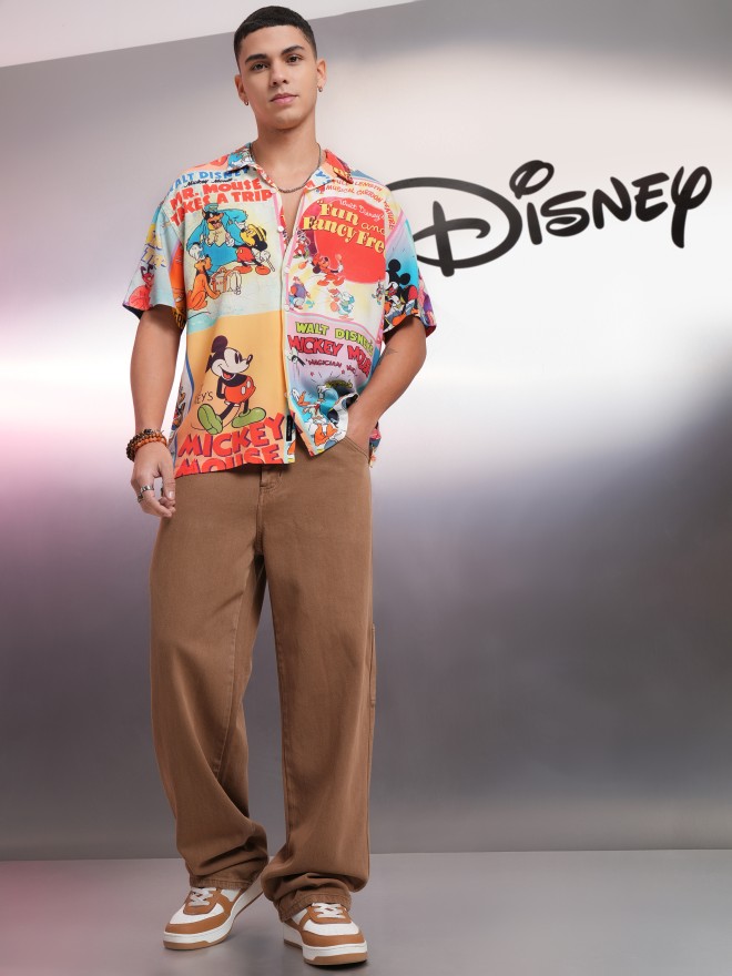 Disney By Highlander Men Multicolour Mickey And Friends Printed Relaxed Fit Casual Shirt