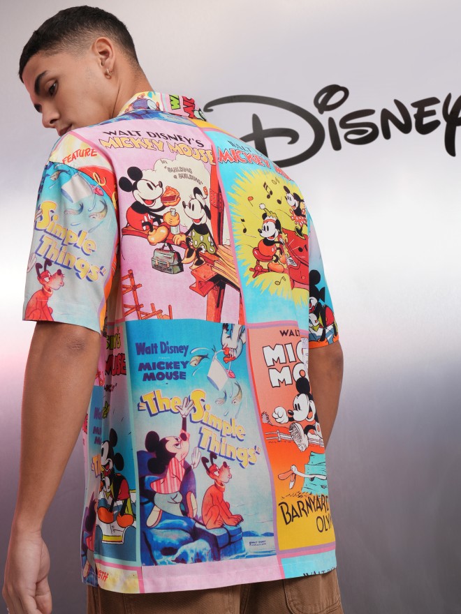 Disney By Highlander Men Multicolour Mickey And Friends Printed Relaxed Fit Casual Shirt